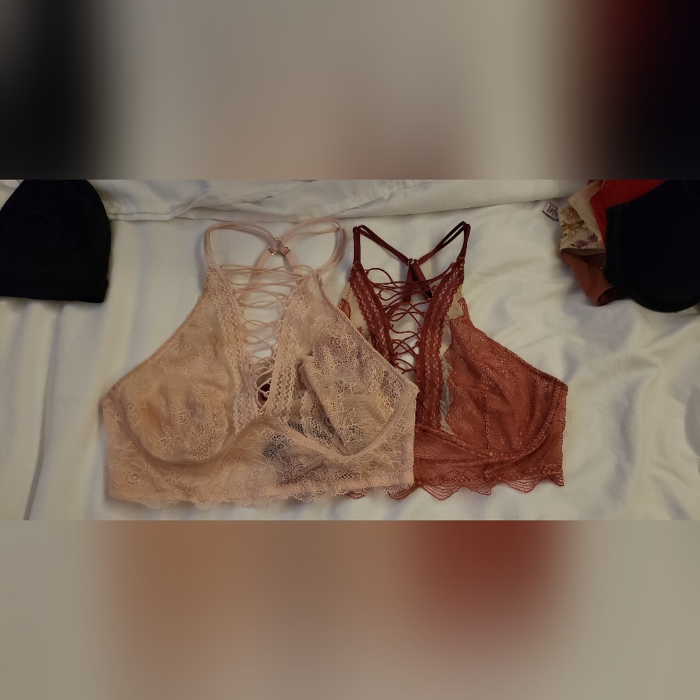 2 very sexy strappy racerback unlined bras small